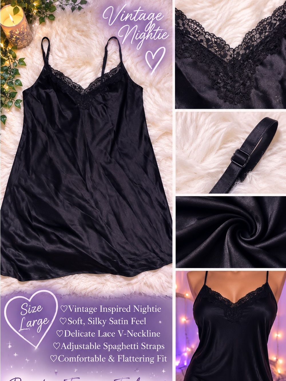 Vintage Vanity-Fair, Vintage Slip Dress, Or Romantic Nightie/LARGE